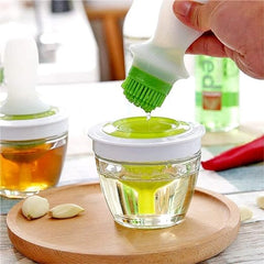 🍼🔥Oil Dispenser Glass Bowl Container Oil Brush |🔥Flat 50% OFF 🔥