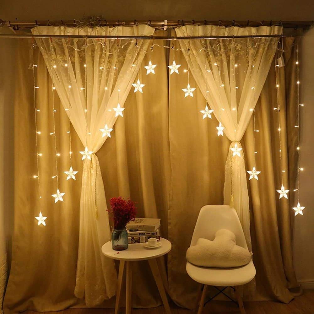 16 Star LED Lights Decorative Curtain String
